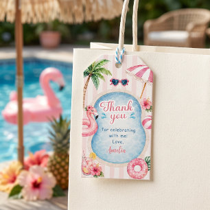 Etiqueta Para Presente Festa de Aniversário Menina Festa na Piscina Listr