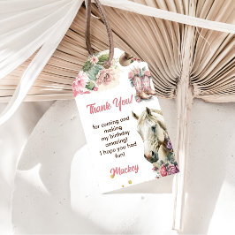 Etiqueta Para Presente Festa de aniversário Ocidental De Cowboy Obrigado 