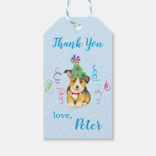 Etiqueta Para Presente Festa de aniversário Pembroke Welsh Corgi Obrigado