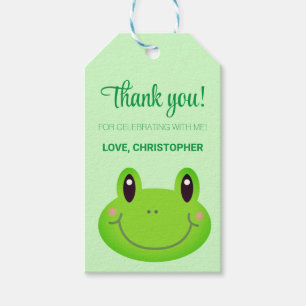 Etiqueta Para Presente Festa de aniversário Rã, obrigado bonitinho
