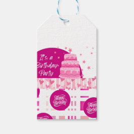 Etiqueta Para Presente Festa de Aniversário Rosa