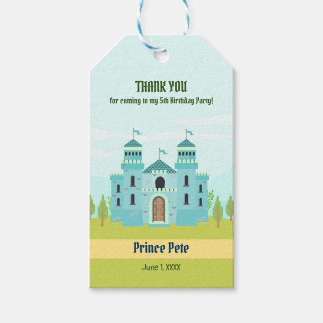 Etiqueta Para Presente Festa de aniversário Royal Prince Boy (Frente)