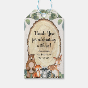 Etiqueta Para Presente festa de aniversário russa de animais da floresta