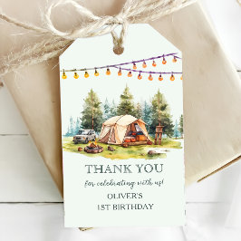 Etiqueta Para Presente Festa de aniversário Rustic Camping