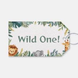 Etiqueta Para Presente Festa de Aniversário Safari de Animais da Selva Wi