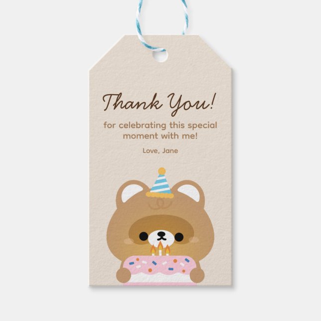 Etiqueta Para Presente Festa de aniversário Simples e Bonita (Frente)