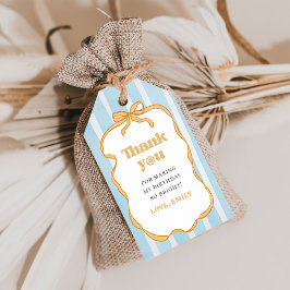 Etiqueta Para Presente Festa de Aniversário Sunshine Blue Gingham