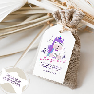 Etiqueta Para Presente Festa de aniversário Unicorn Obrigado Marcas Favor