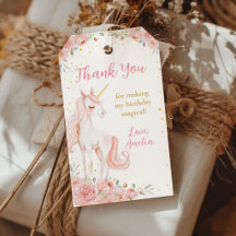 Festa de Aniversário Unicórnio Rosa Floral Obrigad
