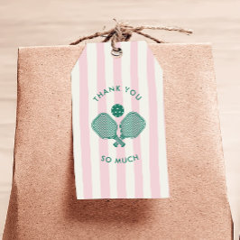 Etiqueta Para Presente Festa de aniversário Verde-Rosa-Piceball Obrigado