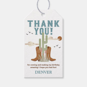 Etiqueta Para Presente Festa de aniversário Wild West Cowboy Obrigado Por