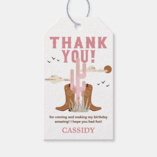 Etiqueta Para Presente Festa de aniversário Wild West Cowgirl Obrigado Fa