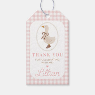 Etiqueta Para Presente Festa de Aniversário Xadrez Rosa Silly Goose
