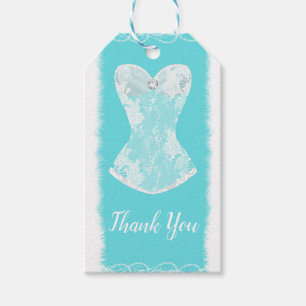 Etiqueta Para Presente Festa de Banho de Lingerie Glam Azul Água e Branco