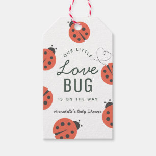 Etiqueta Para Presente Festa de Bebê Little Love Bug Ladybug Vermelha