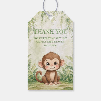 Etiqueta Para Presente Festa de Bebê Tropical Selvagem Obrigado