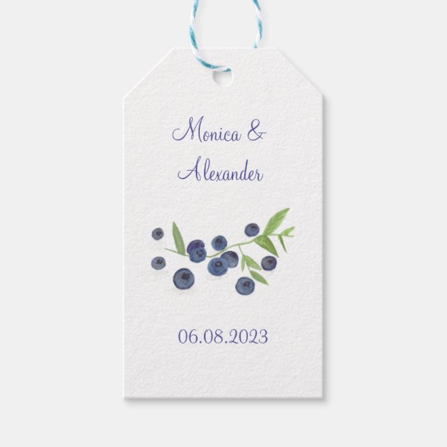 Etiqueta Para Presente Festa de casamento de Frutas Blueberry (Frente)