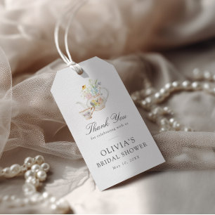 Etiqueta Para Presente Festa de Chá Nupcial Floral Colorida
