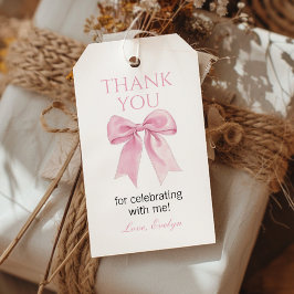 Etiqueta Para Presente Festa de coquete cor-de-rosa-branca Obrigado Marca