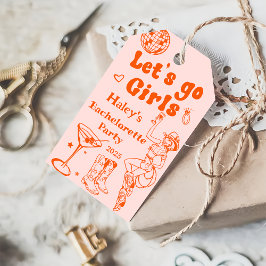 Etiqueta Para Presente Festa de Despedida de Solteira de Cowgirl de Disco