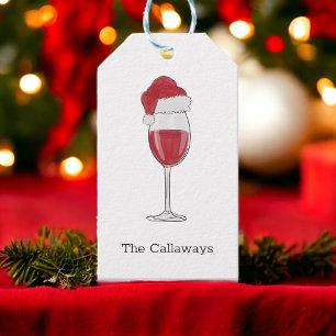 Etiqueta Para Presente Festa de Férias Personalizadas de Vidro de Santa H