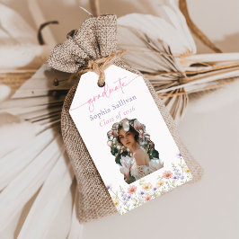 Etiqueta Para Presente Festa de Formatura com Flor Silvestre Rosa