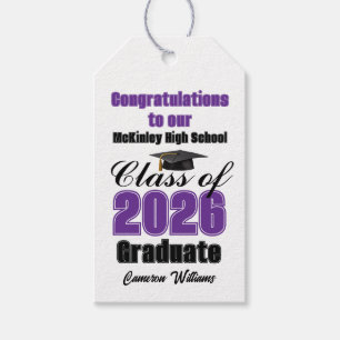 Etiqueta Para Presente Festa de Formatura da Turma de 2026 da Classe Roxa
