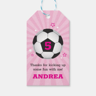 Etiqueta Para Presente Festa de Futebol Obrigado A Favorecer Marcas Rosa