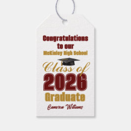 Etiqueta Para Presente Festa de Graduação Personalizada Marrom Dourado Tu