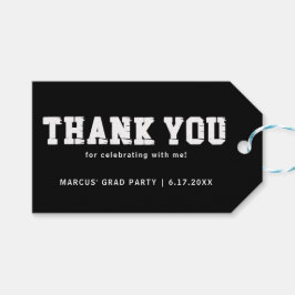 Etiqueta Para Presente Festa de Graduação Preto Branco Obrigado 