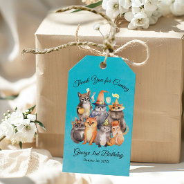 Etiqueta Para Presente Festa de Halloween Adorável Animais Aniversário Ob