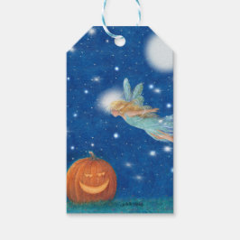 Etiqueta Para Presente Festa de Halloween da Fada Mágica e da Abóbora Jac