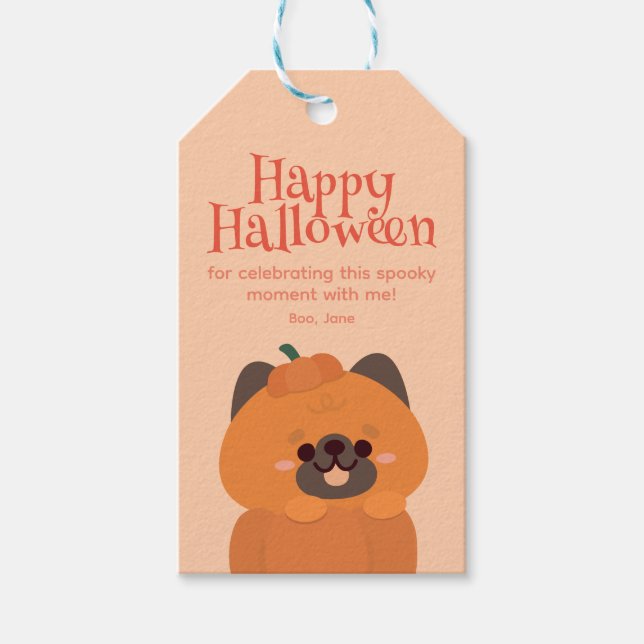 Etiqueta Para Presente Festa de Halloween Simples e Bonita (Frente)