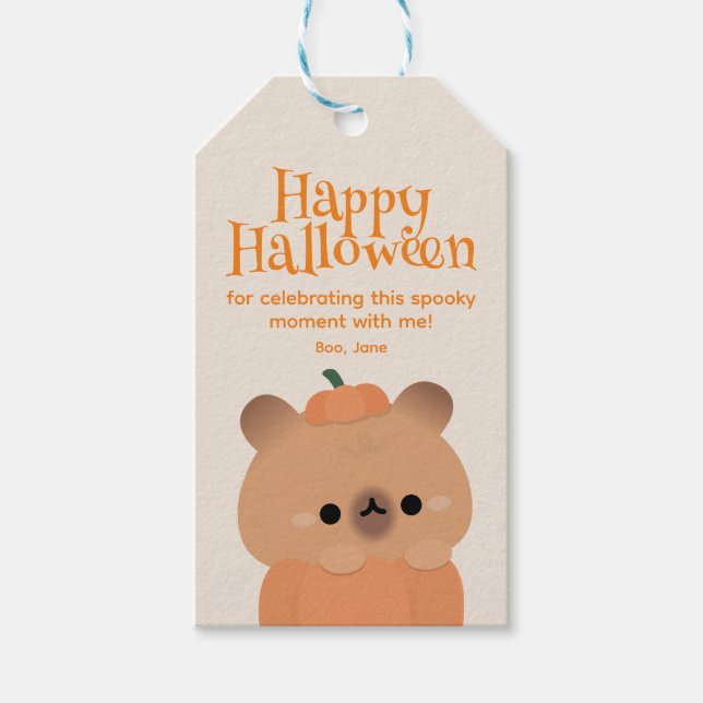 Etiqueta Para Presente Festa de Halloween Simples e Bonita (Frente)