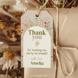 Etiqueta Para Presente Festa de Jardim de Flor Selvagem Obrigado Marca Fa