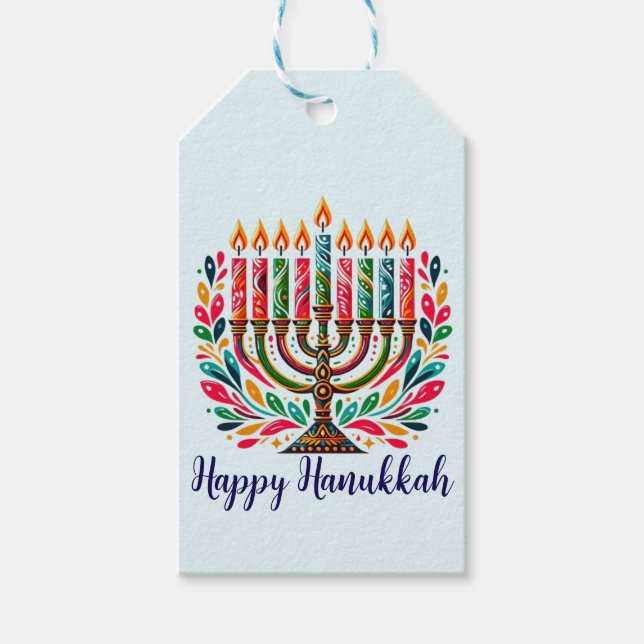 Etiqueta Para Presente Festa de Luzes Hanukkah (Frente)