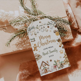Etiqueta Para Presente Festa de Natal com Aquarela Festiva