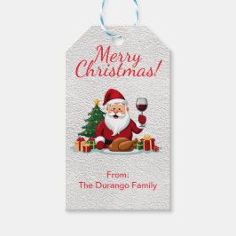 Etiqueta Para Presente Festa de Natal do Papai Noel Feliz Personalizável