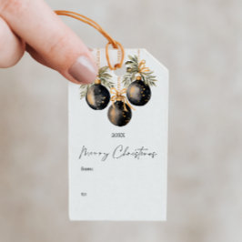 Etiqueta Para Presente Festa de Natal Elegante Watercolor