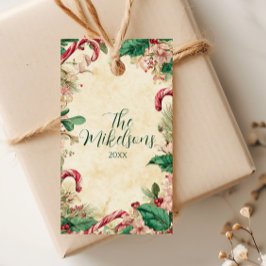 Etiqueta Para Presente Festa de Natal Rustic Candy Cane