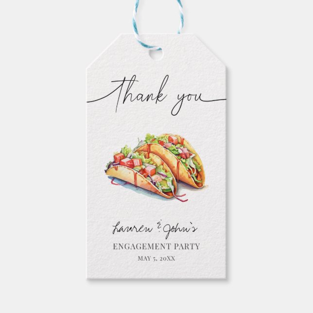 Etiqueta Para Presente Festa de Noivado Amor e Tacos (Frente)
