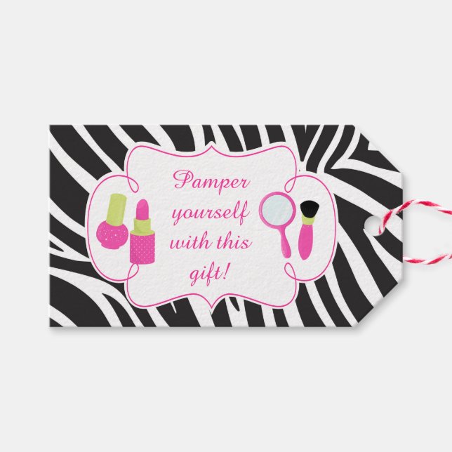 Etiqueta Para Presente Festa de Pamper em Impressão Zebra (Frente (horizontal))