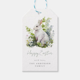 Etiqueta Para Presente Festa de Páscoa Floral de Aquarela Elegante