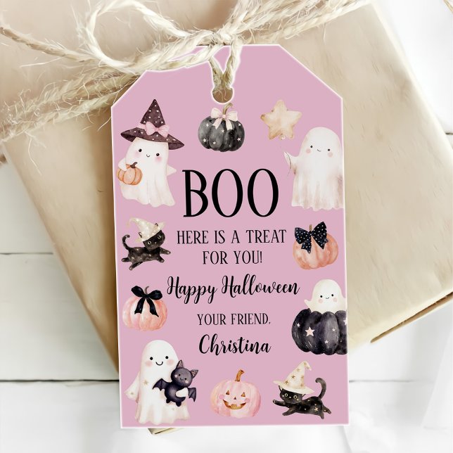 Etiqueta Para Presente Festa de primeiro aniversario de Ghost Halloween (Criador carregado)