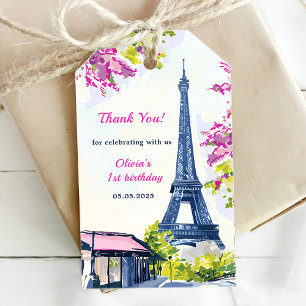 Etiqueta Para Presente Festa de primeiro aniversario de Paris da Torre Ei