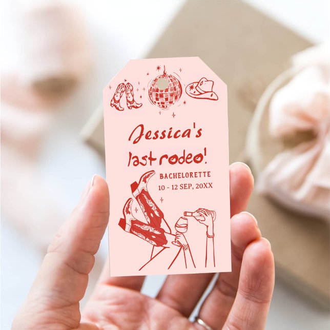 Etiqueta Para Presente Festa de solteira da Disco Cowgirl (Criador carregado)