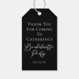 Etiqueta Para Presente Festa de Solteira Personalizada Preto e Branco Chi