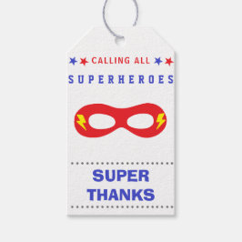 Etiqueta Para Presente Festa de Super-Heróis Super obrigado