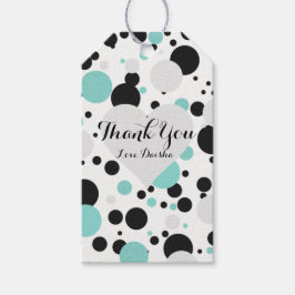 Etiqueta Para Presente Festa de Tiara de Bolinhas Teais e Bridesmaids