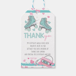 Etiqueta Para Presente Festa do Roller Skating Pastel Obrigado